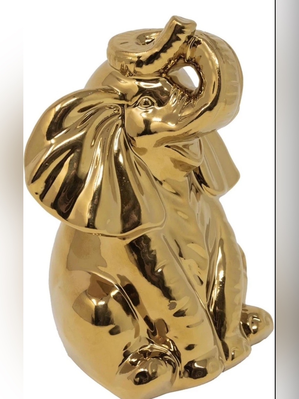 Lilly Pulitzer Ceramic Elephant Gold Metallic Figurine Decoration